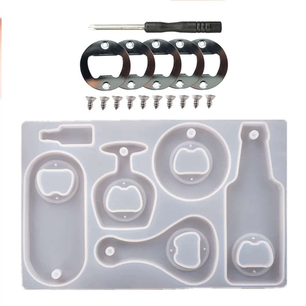 New Arrival Crystal Resin Molds For Beer Wine Bottle Opener DIY Epoxy Mirror Dry Flowers For Resin Mold Kit Wholesale
