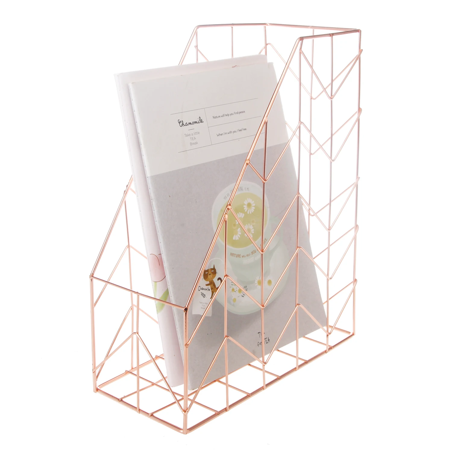 Desk Accessories Magazine Storage Basket Office Supplies Storage Holders Rack Metal Wire Book Document File Magazine Holder