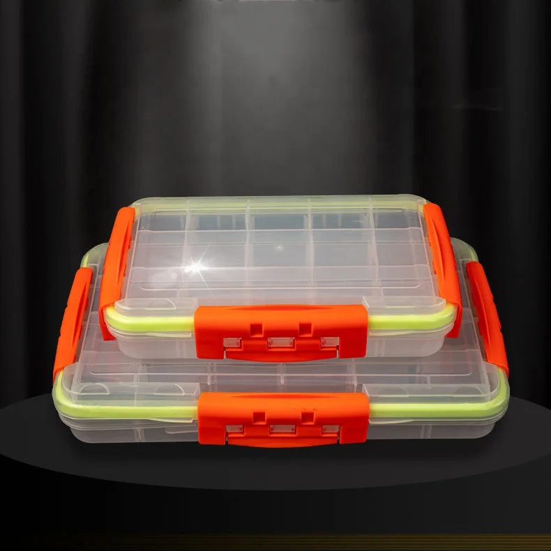 detachable square double-layer fishing gear accessories parts plastic fishing lure bait small storage box fishing hook box