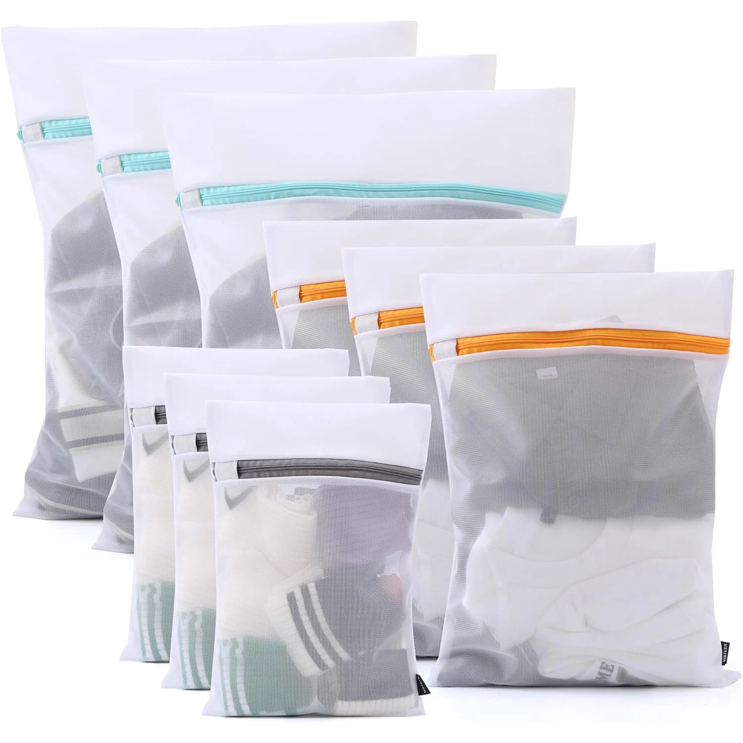 9 Piece 3 Sizes Mesh Laundry Bag with Zipper Lingerie Bags for Washing Underwear Reusable Washing Bag Sets