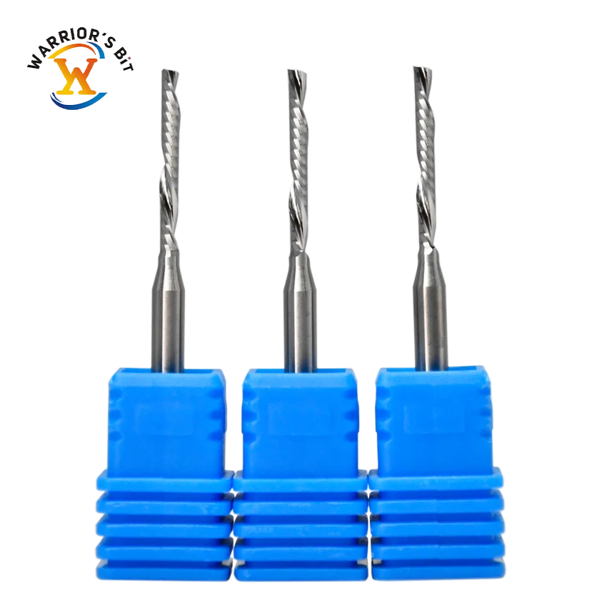 Solid Carbide 3.175mm Single Flute Spiral End Mill CNC Milling Cutter Acrylic Glass Plastic