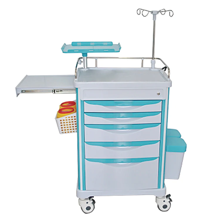 Cheap Multifunction ABS Plastic Hospital Anaesthesia Trolley Medical Medicine Emergency Trolley