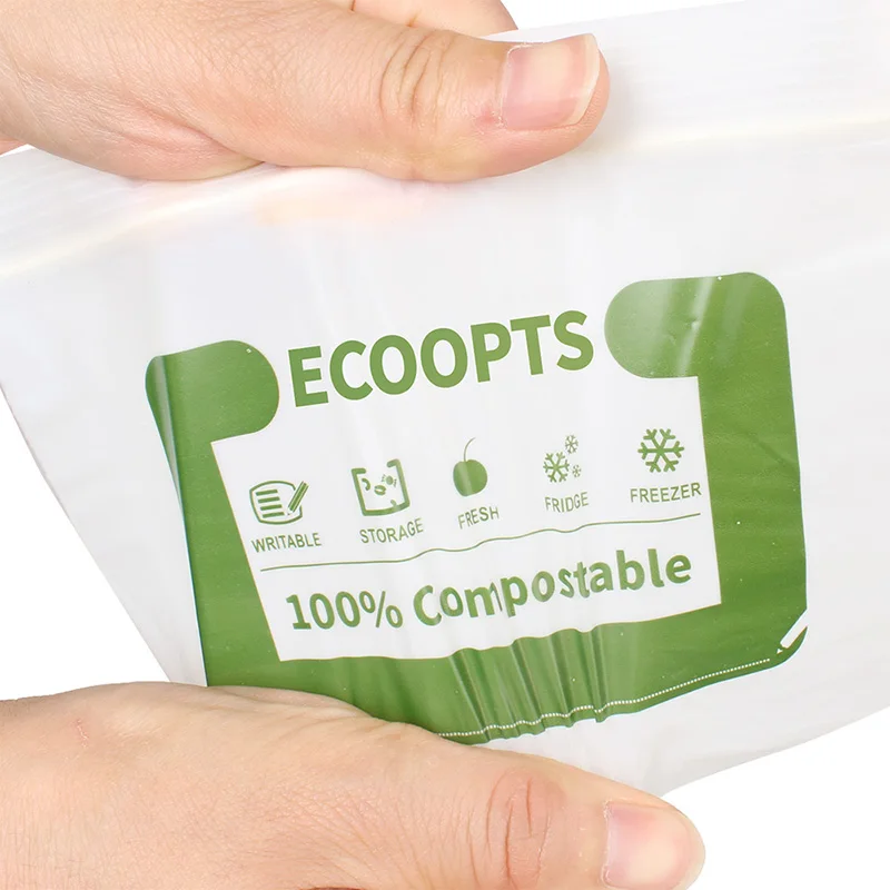 Transparent customized slide compostable ziplock bag with low