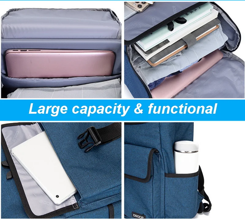 New arrival schoolboy backpack male school bag blue college student daily pack England style school backpack with bottle holder