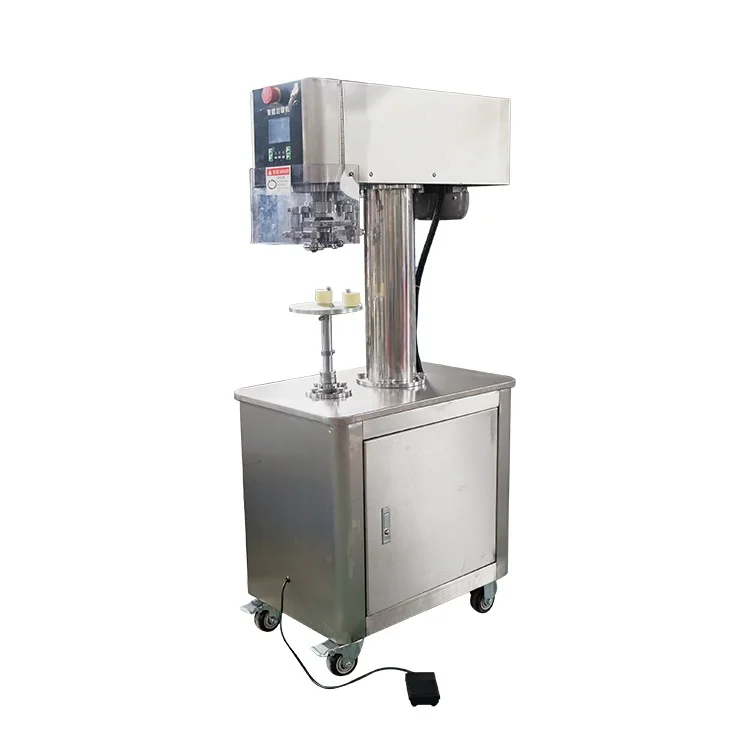 Easy Open Pneumatic Soft Drinks Drum Cap Tin Aluminum Can Sealer Meta Seaming Sealing Machine