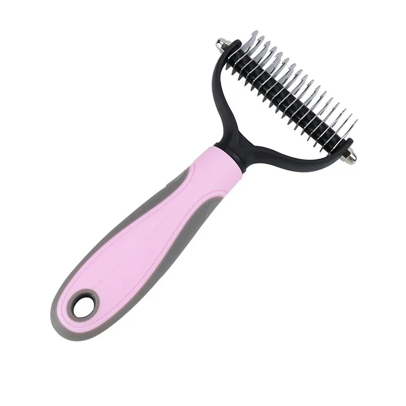 Pet Hair Remover Dog Cat Hair Comb  Pet 2 In 1 Stainless Steel Double Sided Dog Hair Brush Dog Comb