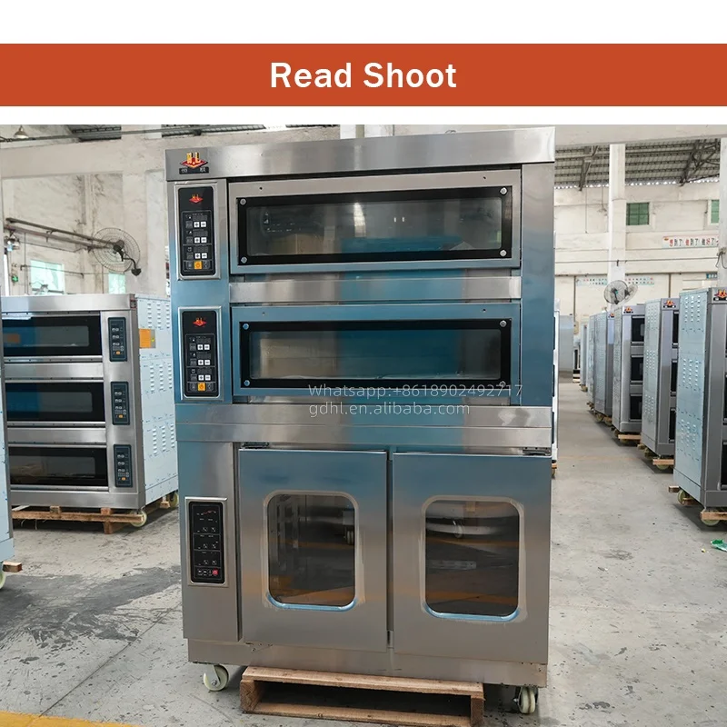 Commercial Industrial Touch Screen Digital Panel Bread Baking One Deck Two Tray Electric Oven With Steam