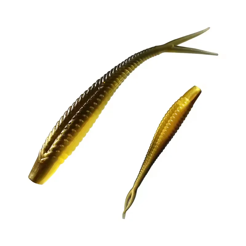 TK 61pcs bionic soft lures fishing baits set fluke tail fishing lure set 2# circle hook combo
