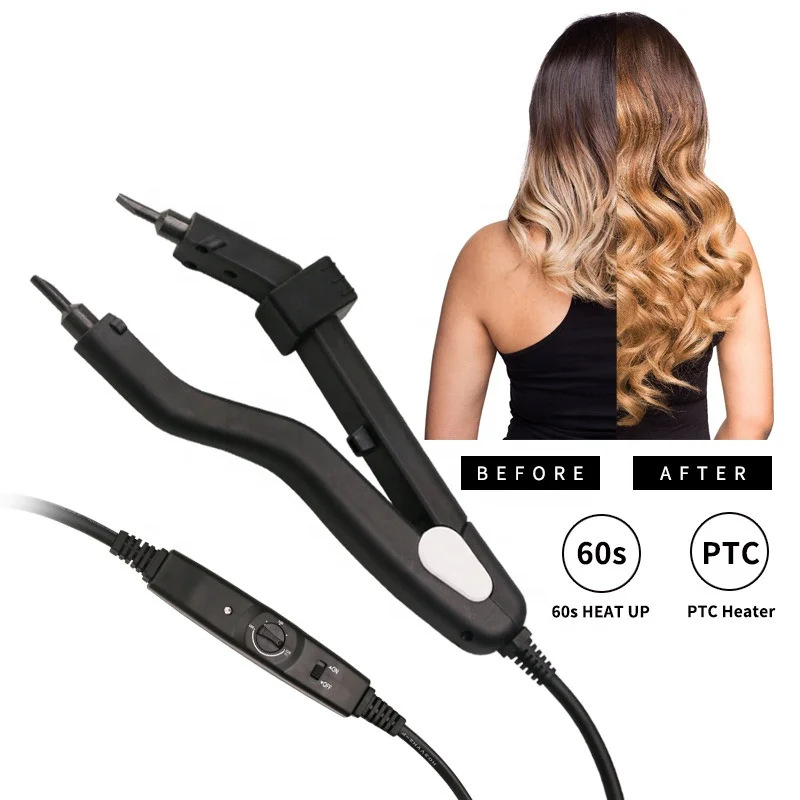 OEM Customization Logo On Long Hair Low Use Professional Hot Heat Iron Connector Hair Extensions Tool
