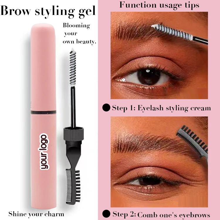 Private Label Double Head Hold Brows Laminated Eyebrow Glue Styling Gel Long-Wear Wild Eyebrow Liquid for Enhanced Eyes Makeup