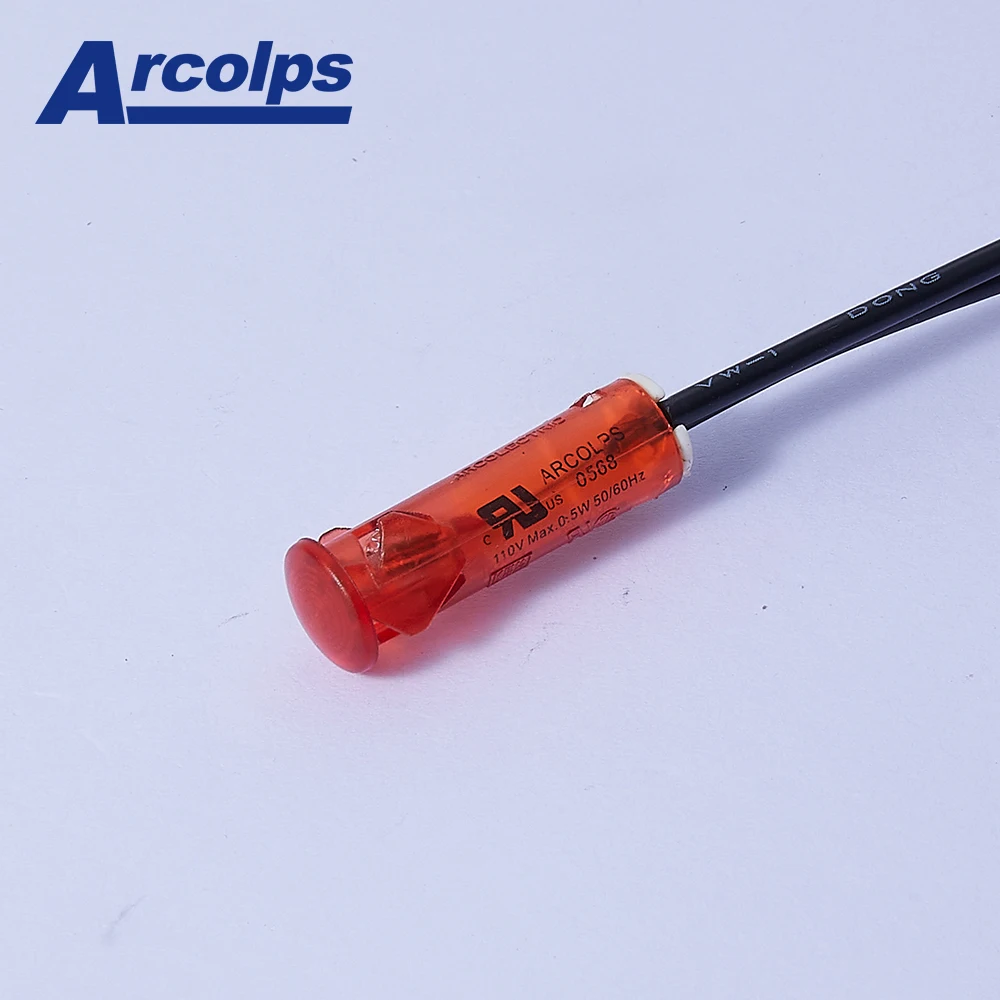 ARCOLPS panel 12mm red green amber blue clear indicator lights lamp lights signal lamp indicator high temperature pilot lights