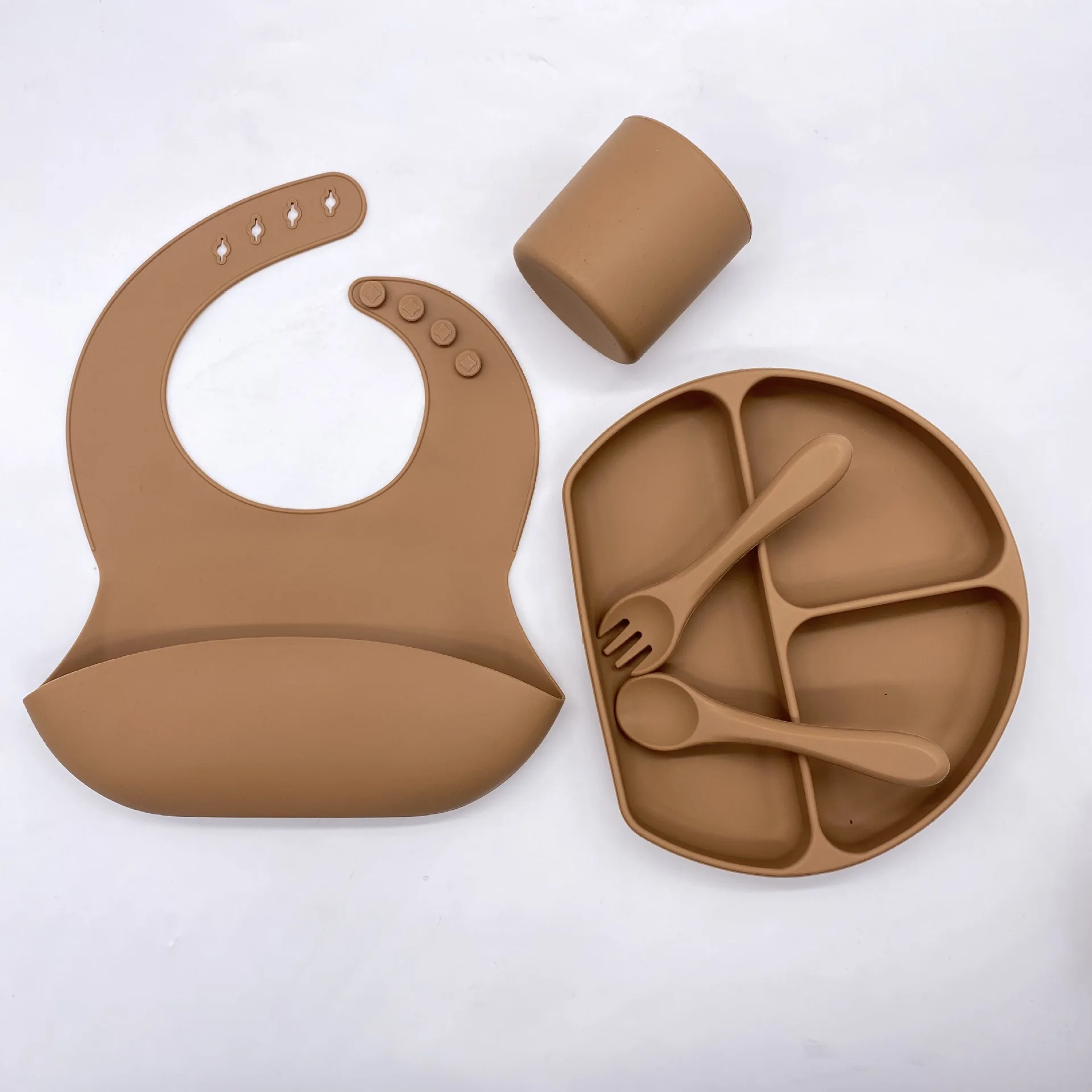 Custom Logo Bpa Free Utensils Best Toddler Essentials Food Grade Silicone Baby Self Feeding Set