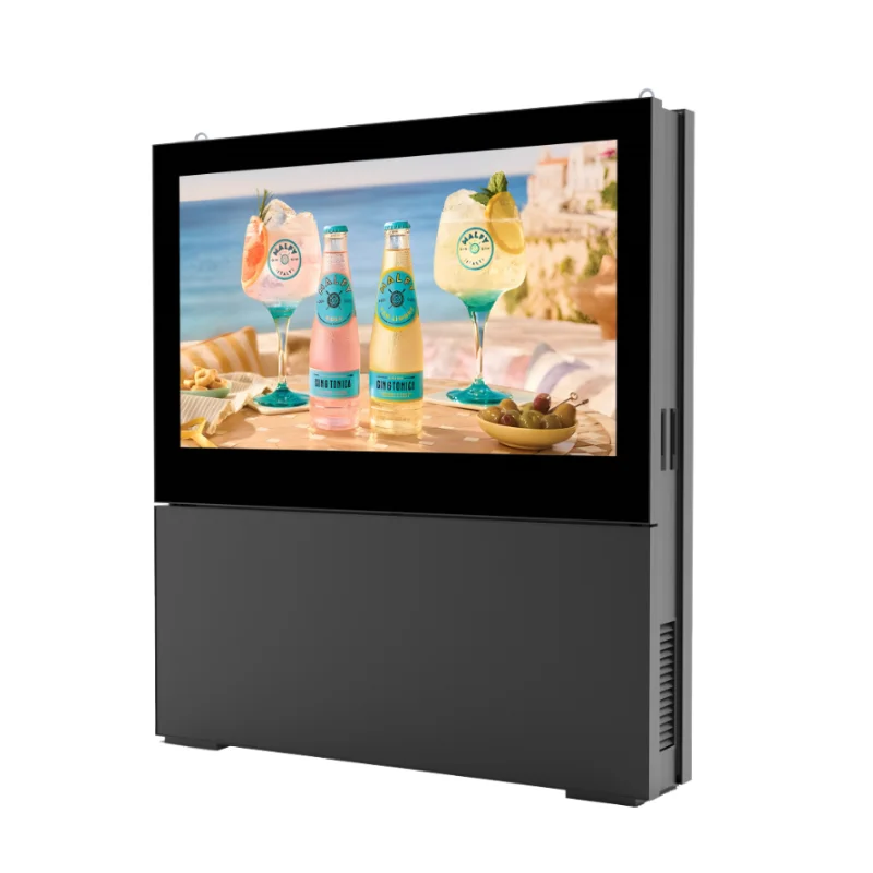Outdoor LCD Landscape Display anti glare tempered glass horizontal screen use samsung LG panel