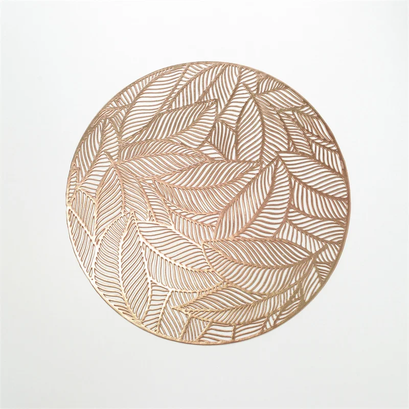 New Arrivals High Quality Heat Resistant Decorative Rose Gold Vinyl Placemat