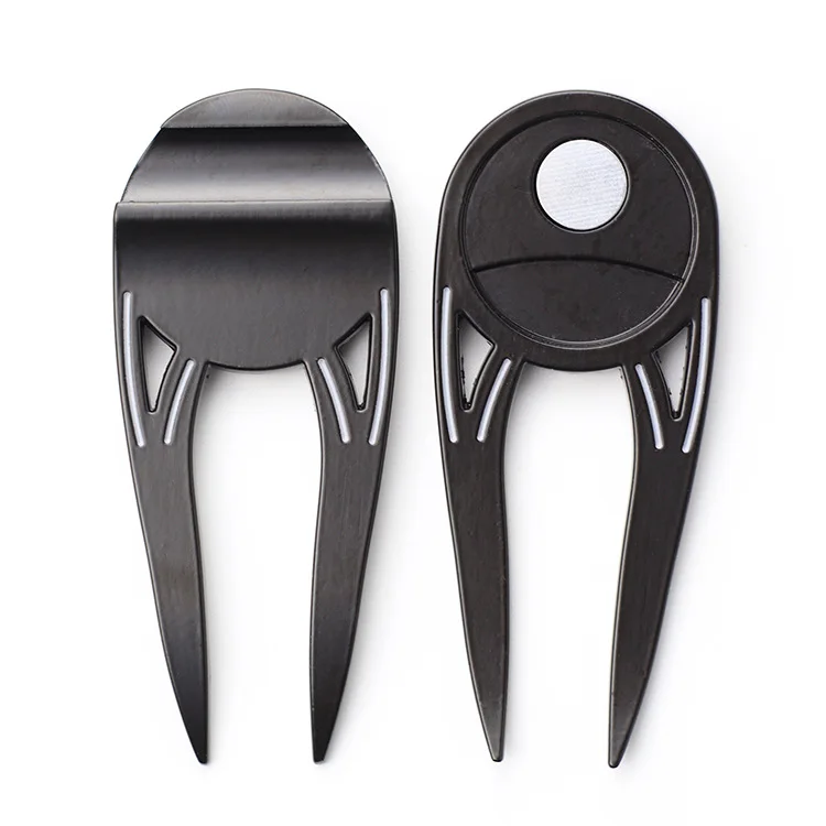 Factory price Magnetic Golf ball markers customized brand zinc alloy logo golf divot tools with beer opener