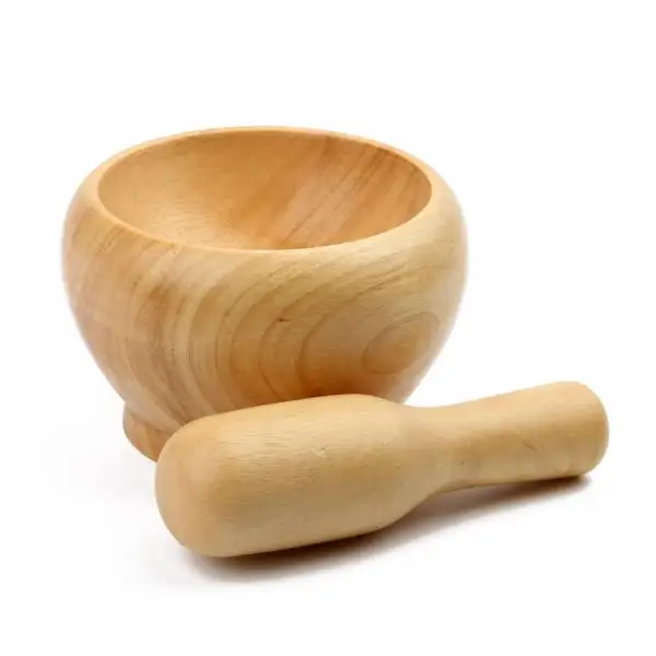 
wooden mini mortar and pestle set 