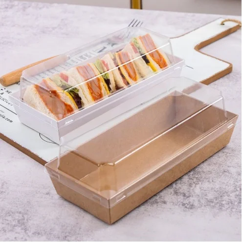 Convenient Takeaway Containers for Food on the Go White&Kraft 17*7*6.5cm 1000sets/1carton