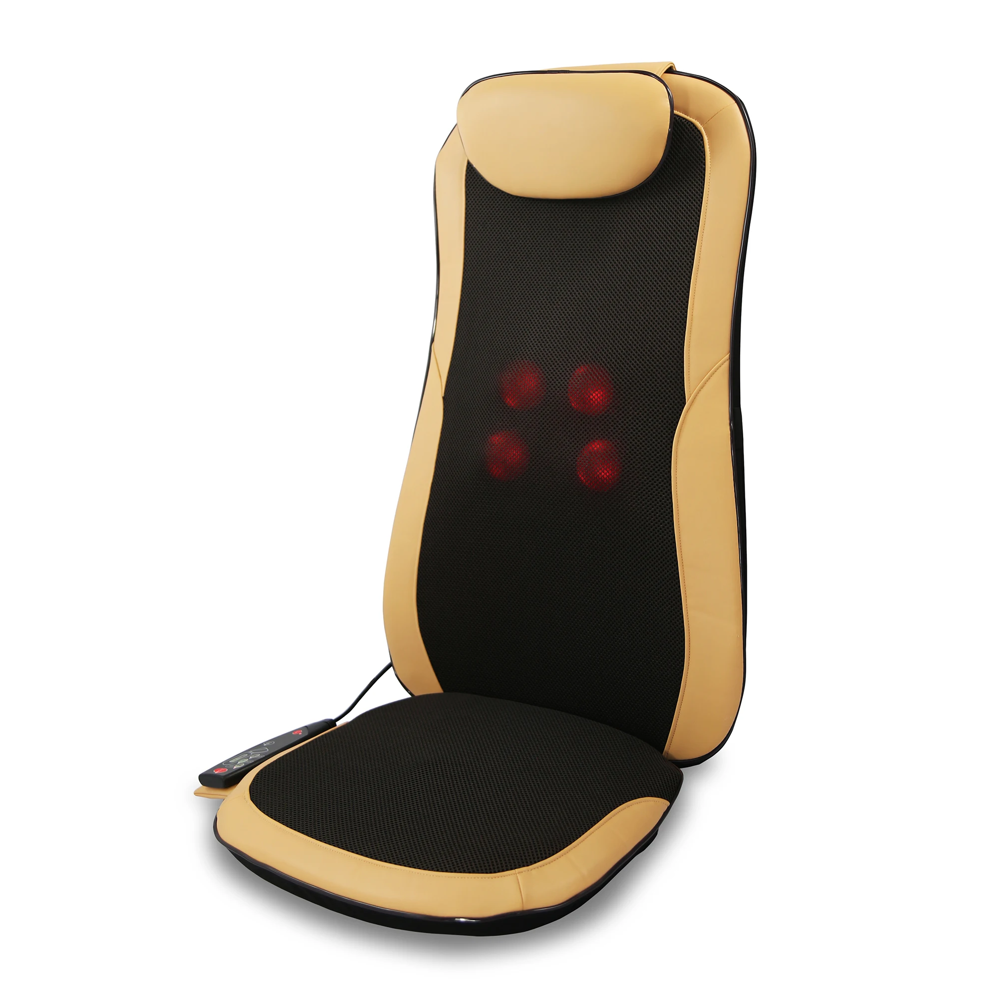 Bottom vibrating neck&back relax shiatsu massage cushion infrared heat