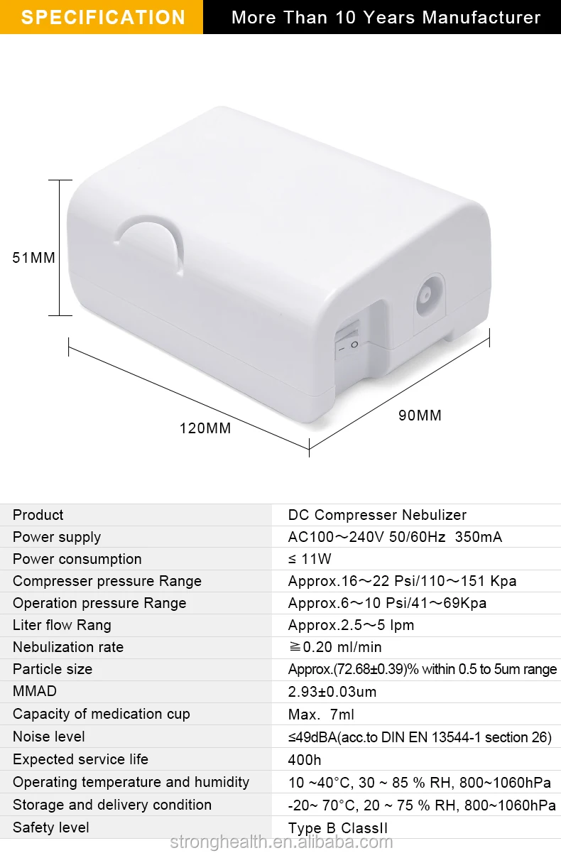 Oxygen Equipment Medical Babycare Handheld Small DC Compressor Atomizer Nebulizador Inhaler