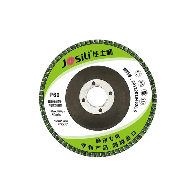 China manufacturer 100X16MM Flap Disc calcine material disco 4inch abrasive flap wheel