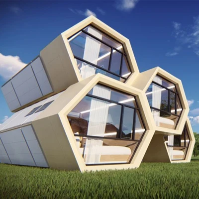 Prefab Shipping Container House Cabin Pod Living Room Interior Design Green Prefab House