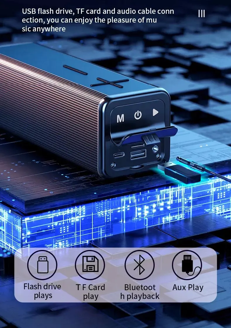 Новый тренд 2022 Беспроводная портативная Hi-Fi колонка 10 Вт TWS-динамик с супер басами со встроенной батареей 2000 мАч