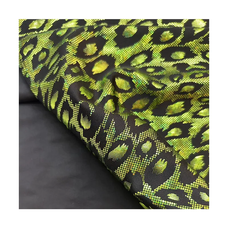 Высококачественные полиэфирные ткани Siyuanda, с горячим тиснением, зеленая фольга, бархатная ткань для одежды