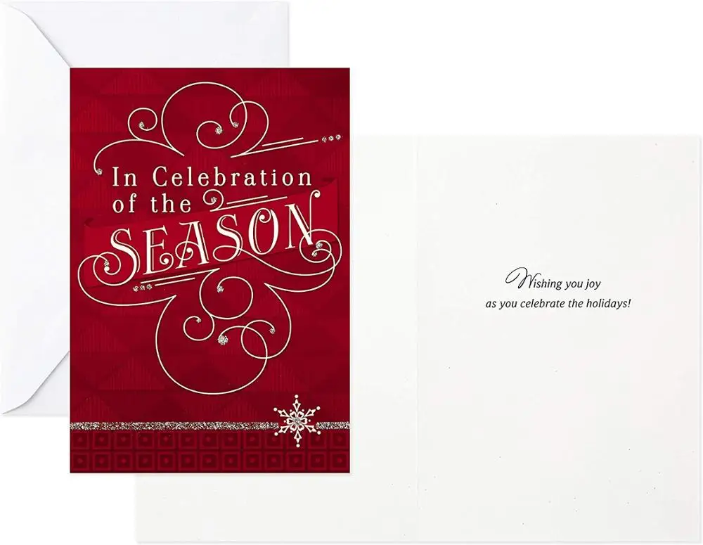 New Year Invitation Christmas Thank You Card And Envelope For Party Wishes Customized Accepted
