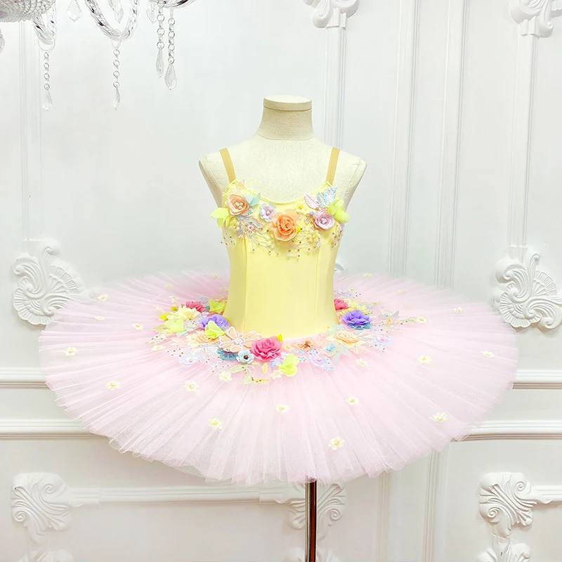 ET23005 Ballet Dance Pancake Tutu Ballet Performance Tutu For Girls Kids Competition Stage Tutu