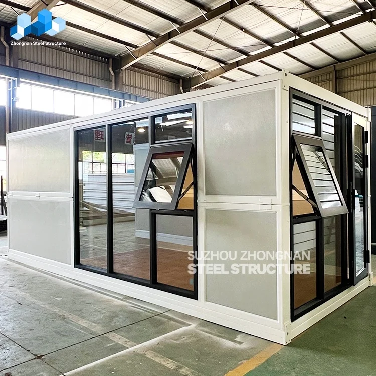 Zhongnan Custom 20ft mobile expandable prefabricated office tiny modular house fold out folding foldable container house