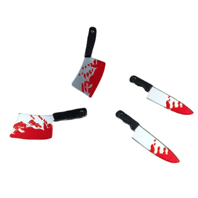 TJS halloween decorations cup toppers dagger knife with blood resin decoration 2022 for Tumblers and mugs