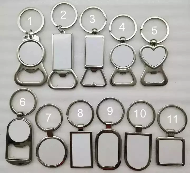 In Stock Keyring Keychain Custom Sublimation Key Chain Ring Metal Blank Keychain Zinc Alloy Free Customized Promotional Gifts