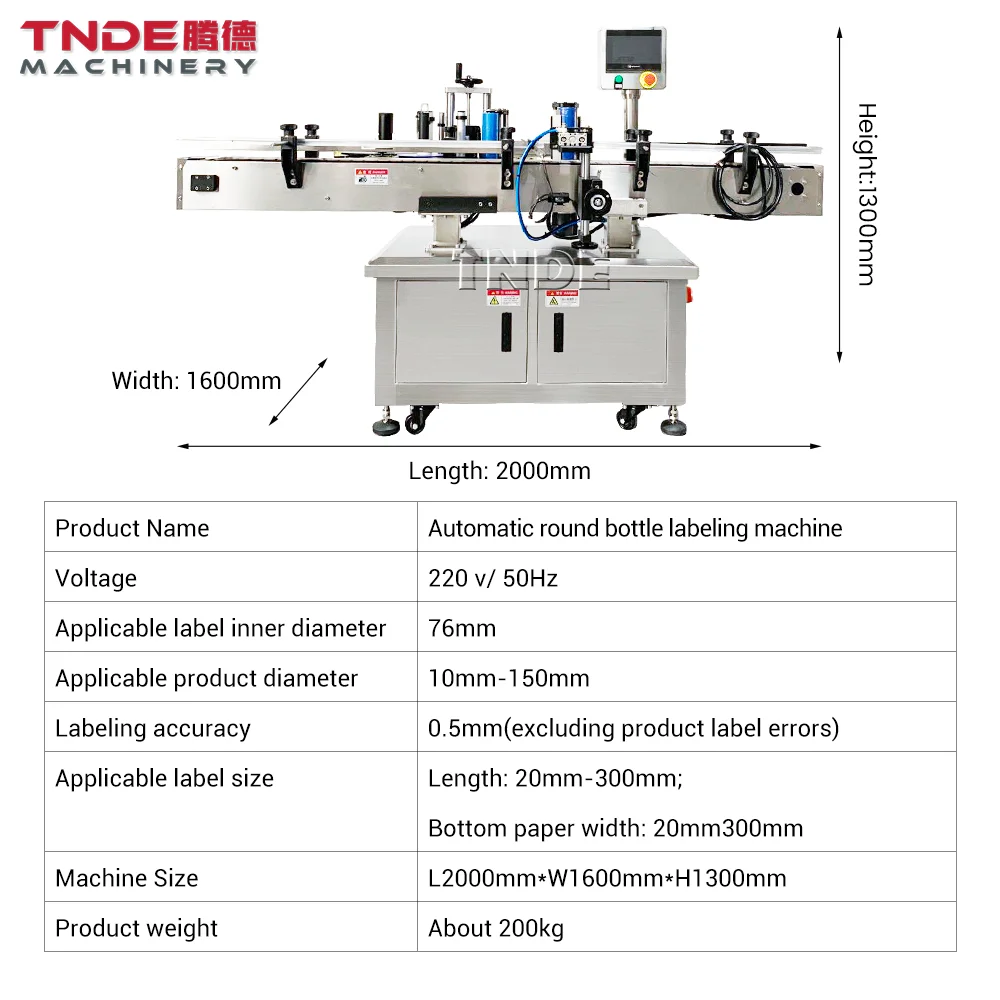 TNDE TD-ARBLM Automatic Pet Bottle Labeling Machine Industry Equipment label applicator machine