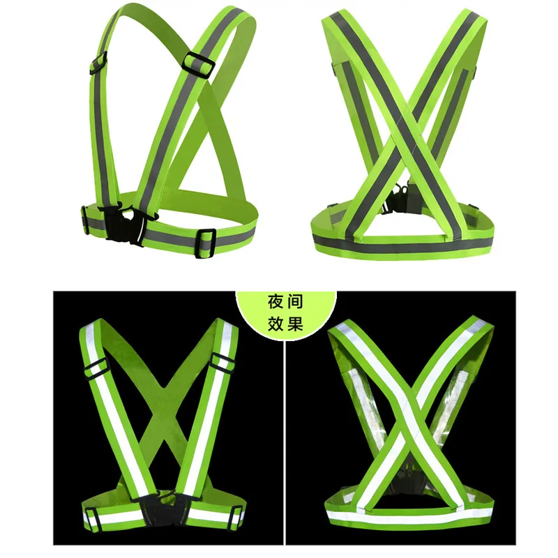Reflective strap night running strap luminous safety fluorescent cycling safety vest customized logo