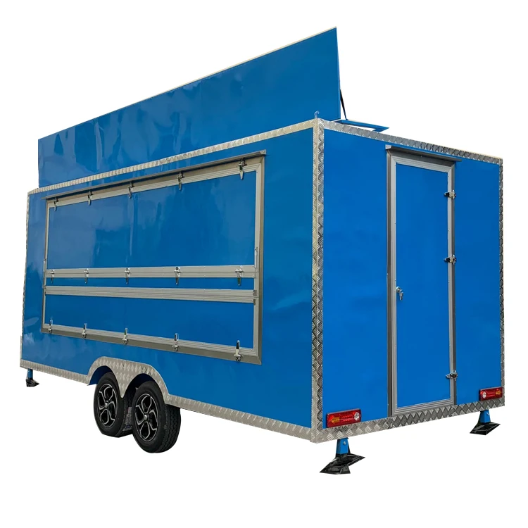 Electric Fast Food Truck Container Caravan Bus Australia Green Fully Equipped Food Trucks
