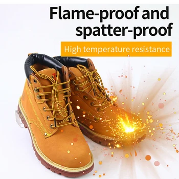 High-quality micro fiber leather rubber sole safety boots  waterproof non-slip industrial steel toe high ankle  safety boots