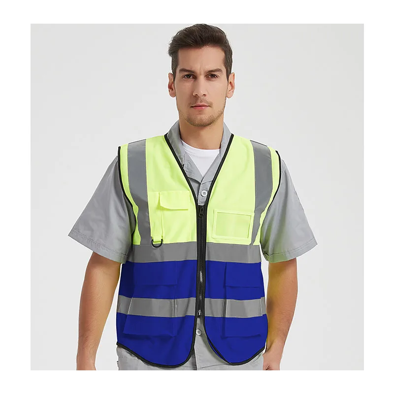 blue High Visibility Custom Reflective Safety Vest for Warning