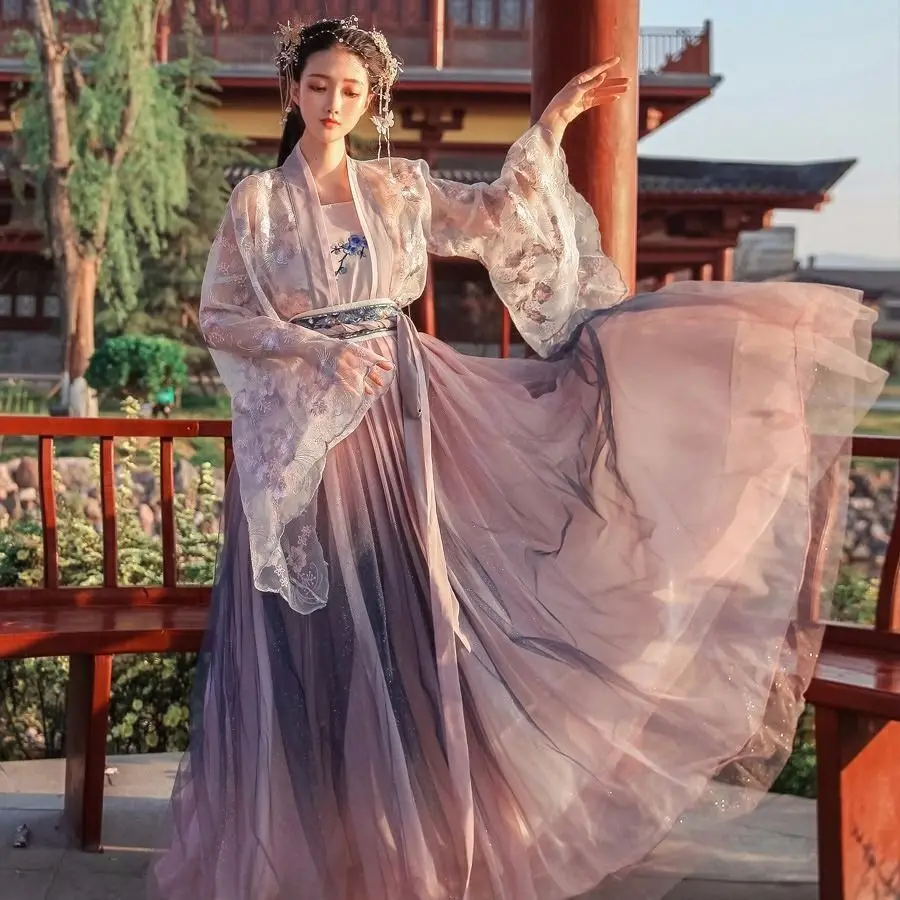 
2021 new Chinese traditional costumes ancient clothing Han Dynasty embroidered hanfu dress chinese dresses for women clothing 
