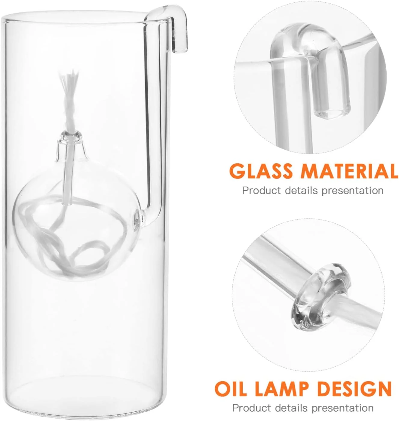 Custom Hand Blown Modern Home Decor House Ornaments Oil Candle Lamp Lantern Clear Glass Kerosene Oil Lamps