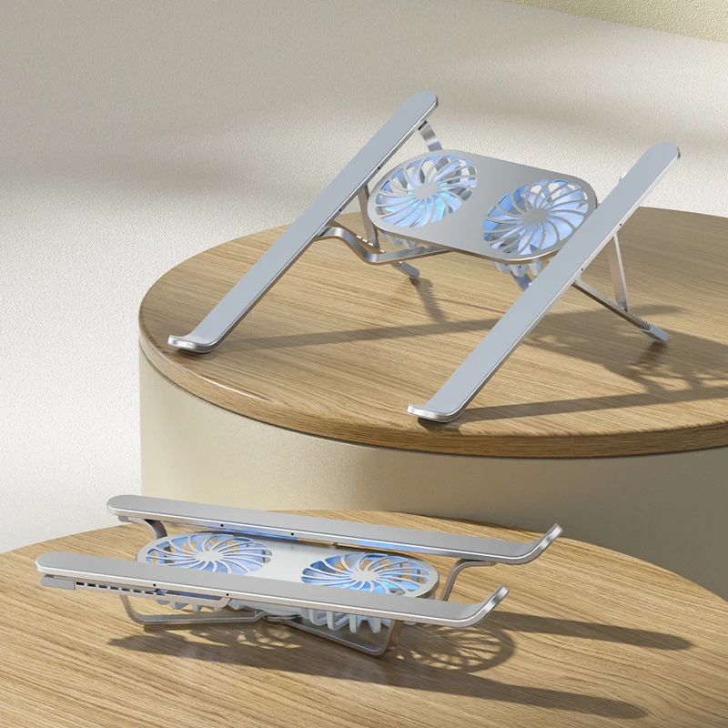 Adjustable Aluminum Alloy Laptop Stand Folding Lift Plate Increase Bracket Desktop Computer Cooling Stand Metal Material
