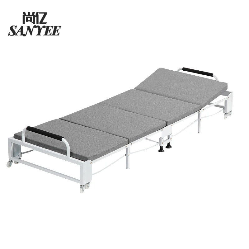 SY-2109A Office furniture lunch break bed foldable with foam mattress and wheels