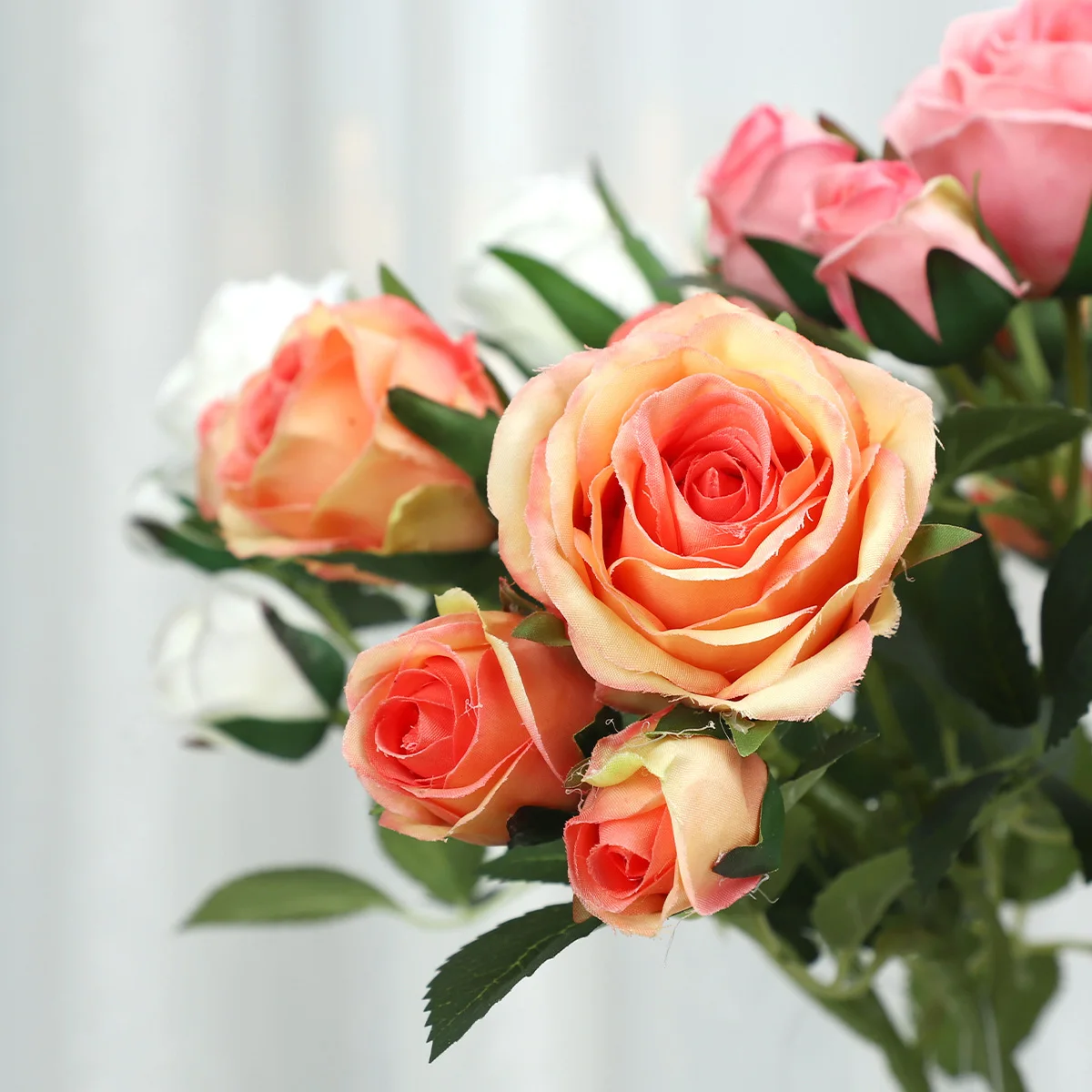 Hot Selling Nordic Home Living Room Decoration Flower Ornaments  Real Touch Artificial Rose Flowers