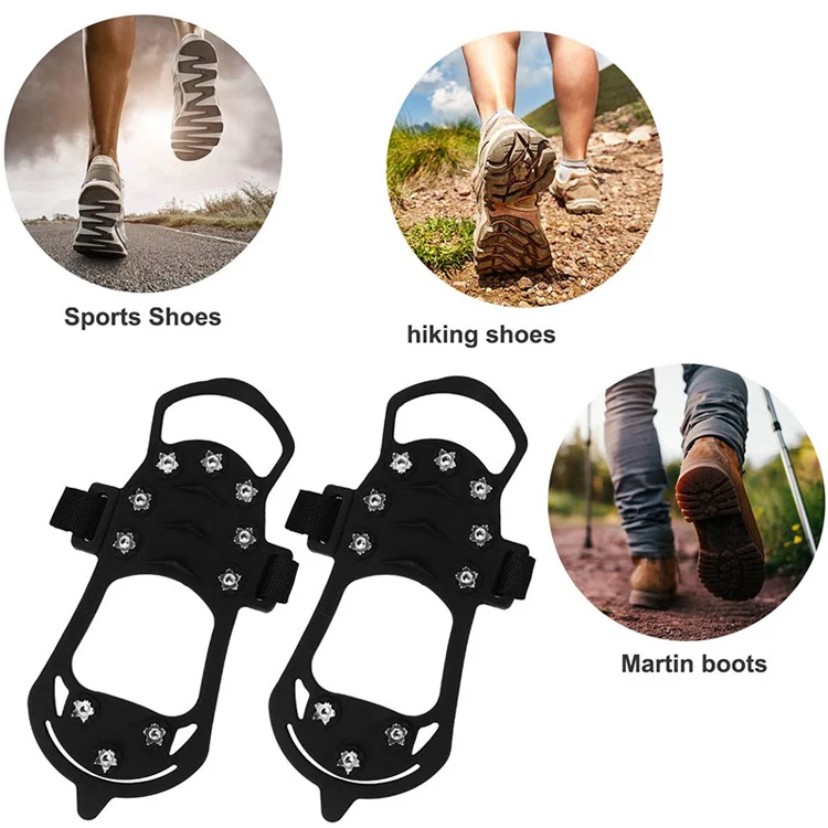 Hot selling anti slip safe snow shoe cover outdoor stainless steel anti slip ice claws