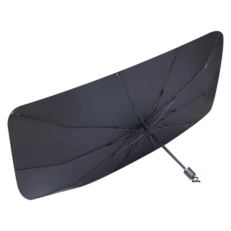 Hot sale car titanium silver cloth sunshade car heat insulation sunshade windshield folding retractable umbrella for car