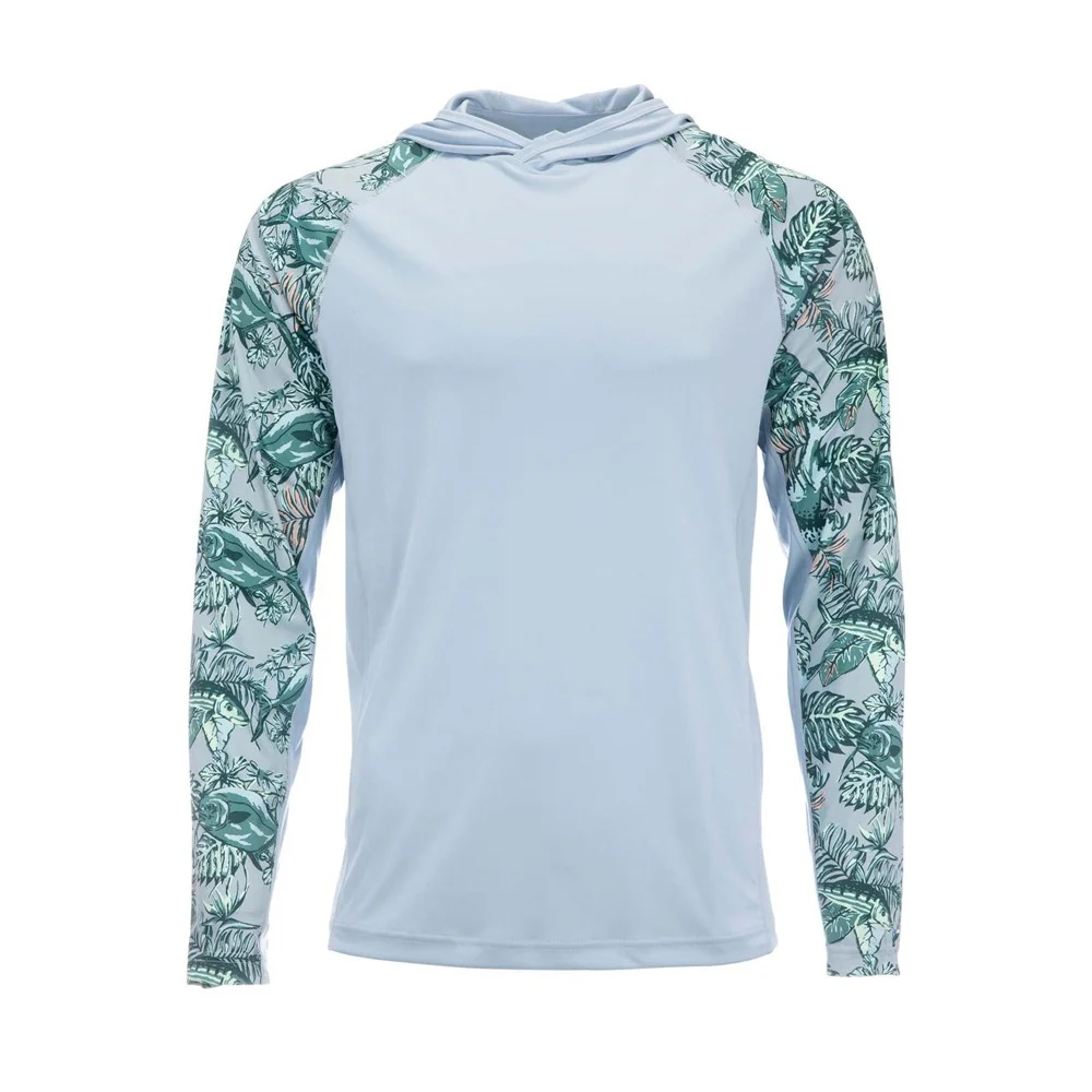 2024 New Product Customization Summer Long sleeved Solid Color Hooded Fishing Clothing Sun Protection Clothing Outdoor Sports