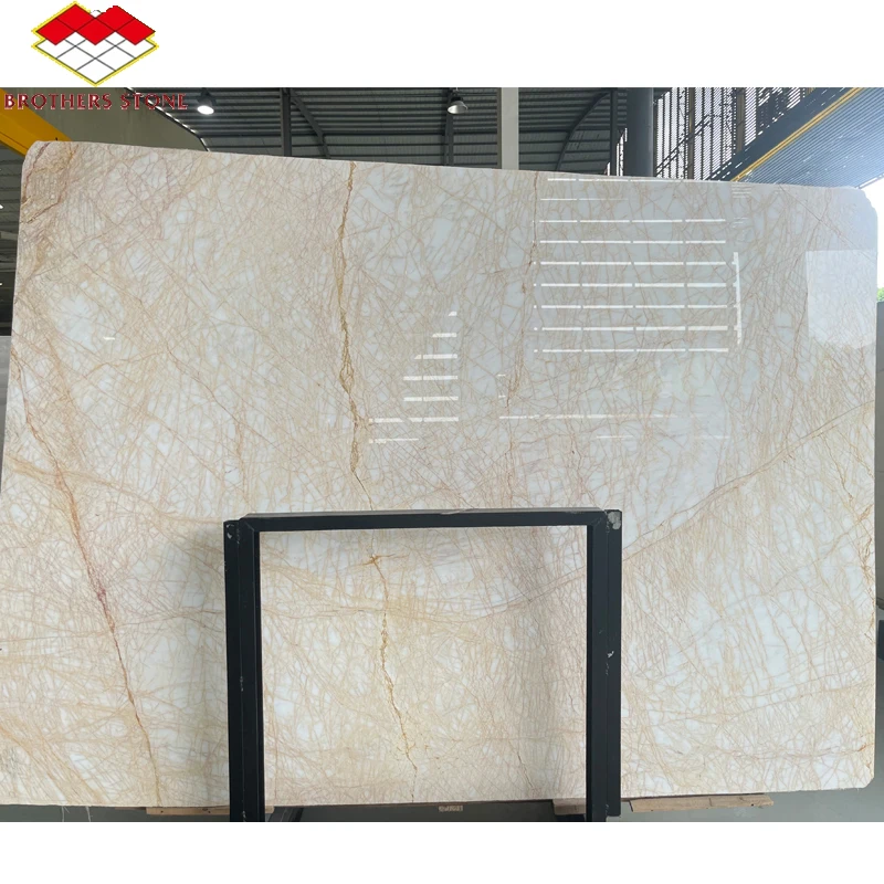 Turkey Golden Spider Natural Marble Stone Beige Marble Slabs Flooring Kitchen Countertops
