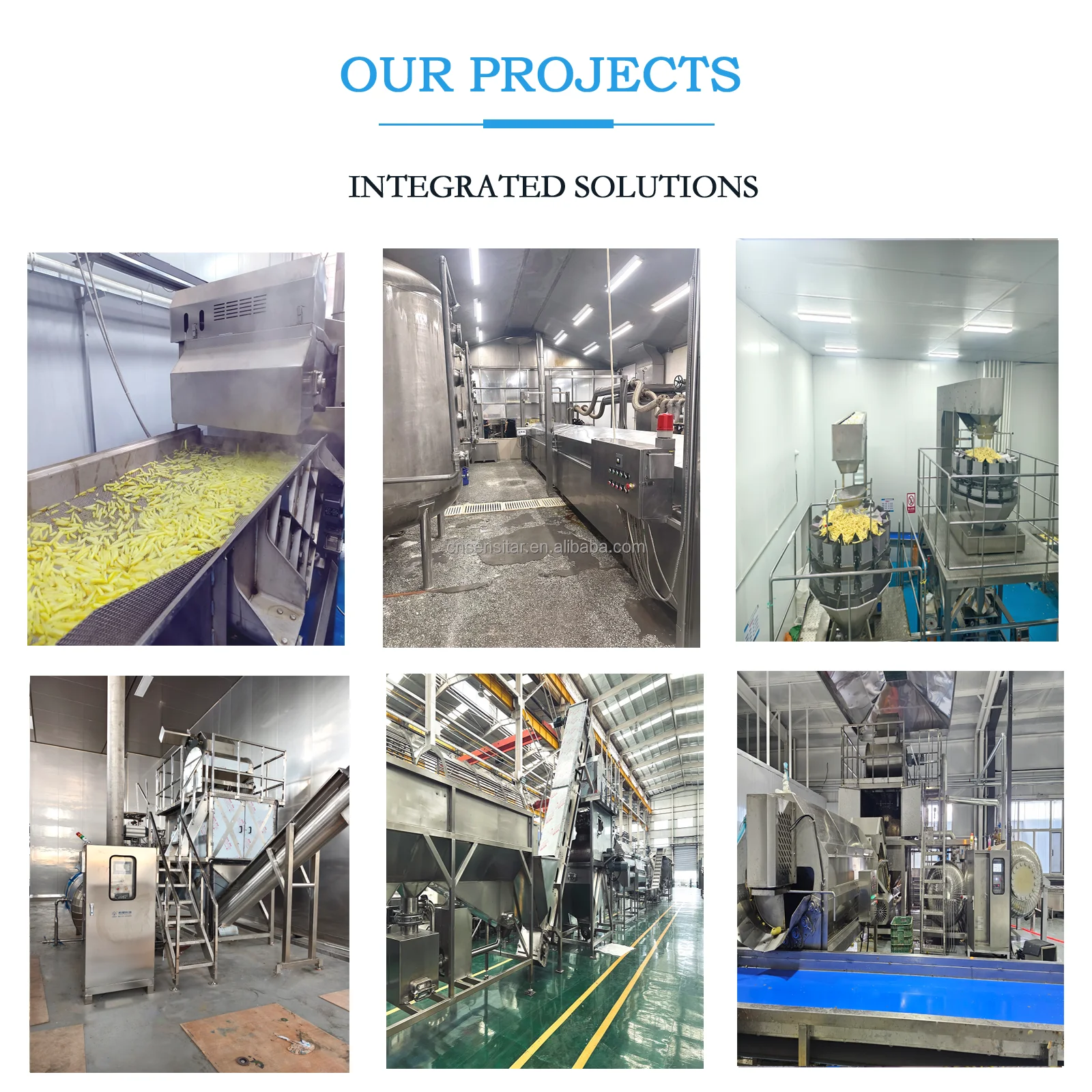 automatic Industrial frozen french fries machinery large output electric 1000kg/h complete frozen french fries production line