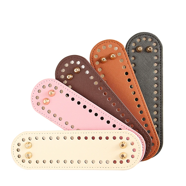 18x5cm Handmade Bag Bottom PU Leather Handbag Nail Bottom Shaper Pad Knitting Crochet Bags Cushion Base DIY Bags Accessories