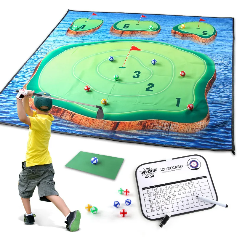 Casual Golf Game Set  Golf Game Mat Golf Chipping Game With 20 Balls Practice Training Indoor Outdoor