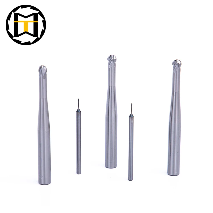 MMT Carbide lollipop End Mill with 220 to 270 degrees cutting edge ball nose for turbine engine